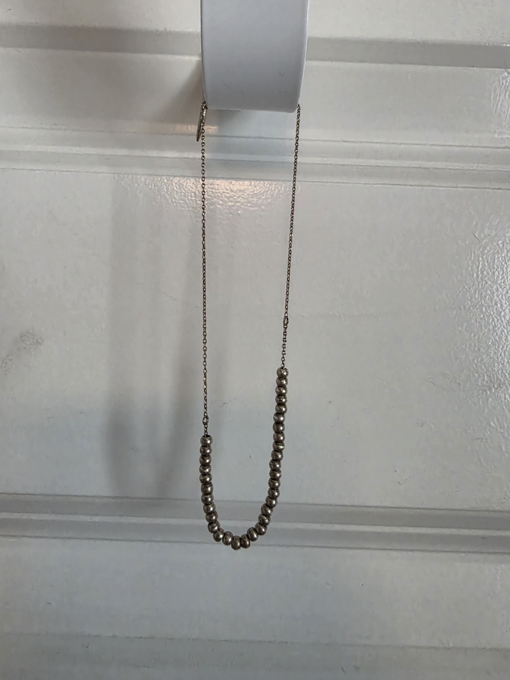 Delicate Silver Bead Bracelet Necklace - Silver adjustable